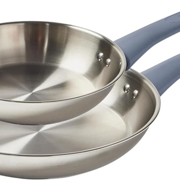 New Essentials Stainless Steel Fry Pan Set 2 Piece, 8" and 10.5", Oven Safe - Picture 2 of 7